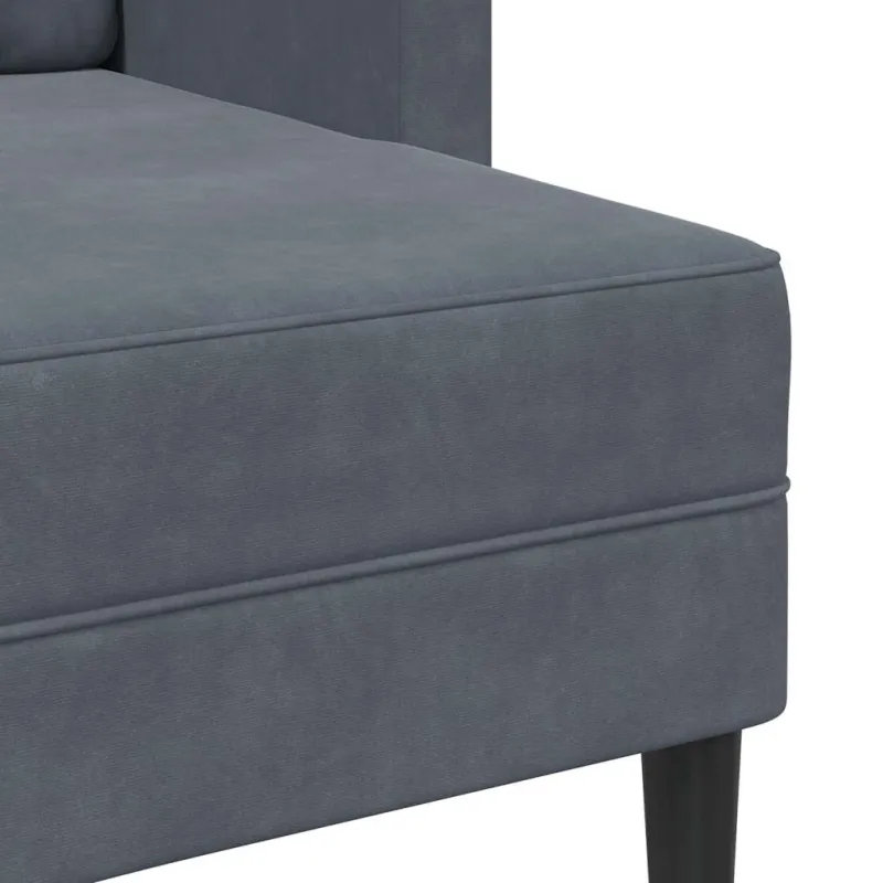 dvivietė sofa su gultu L formos tamsiai pilka 125 cm aksomas