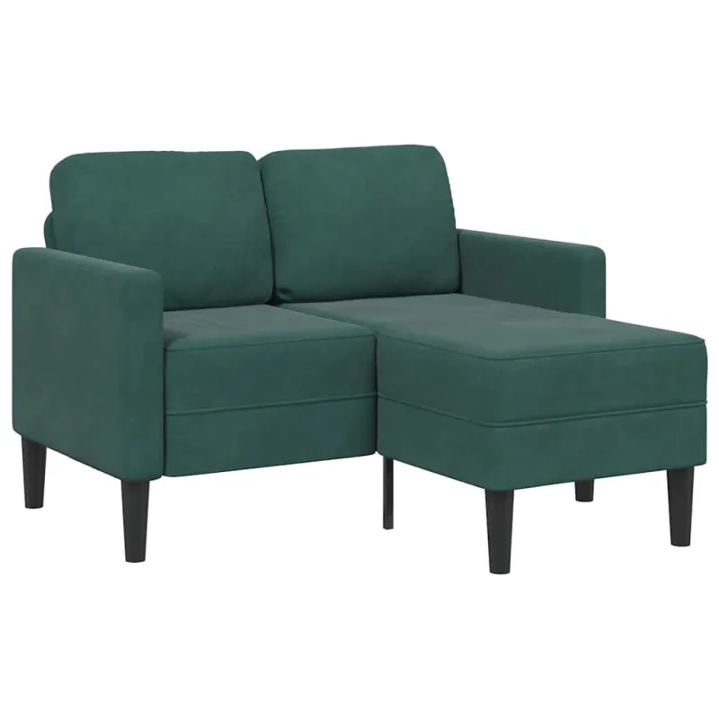 dvivietė sofa su gultu L formos tamsiai žalia 125 cm aksomas