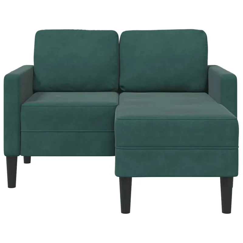 dvivietė sofa su gultu L formos tamsiai žalia 125 cm aksomas