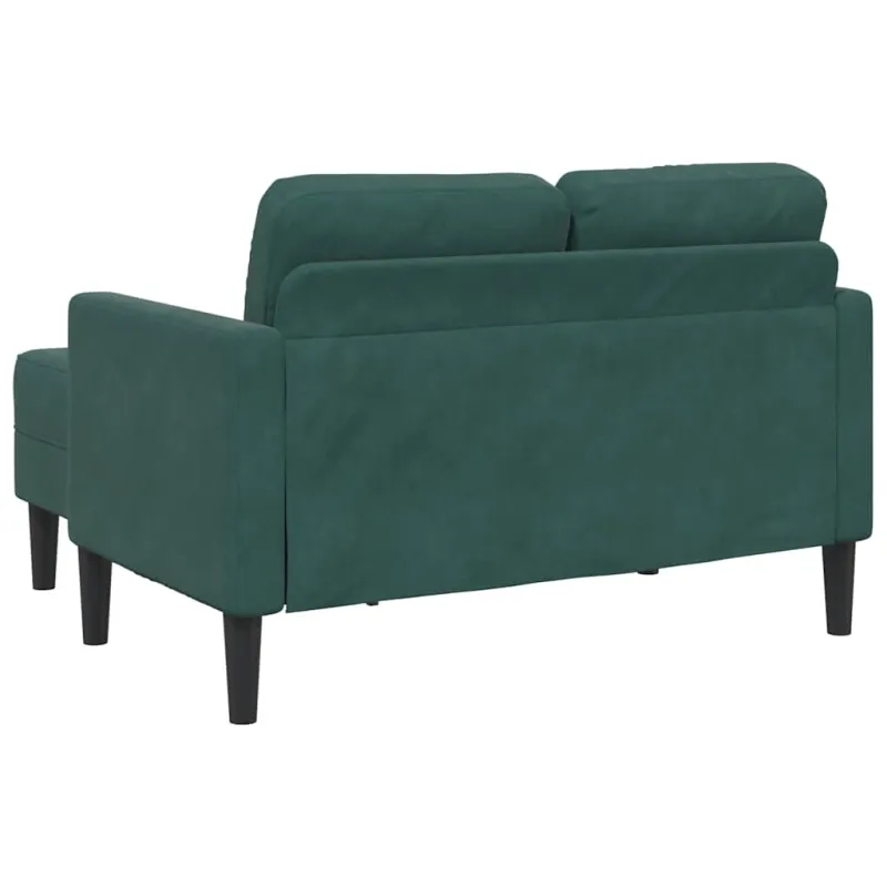 dvivietė sofa su gultu L formos tamsiai žalia 125 cm aksomas