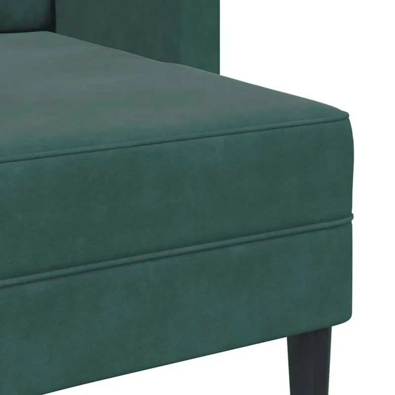dvivietė sofa su gultu L formos tamsiai žalia 125 cm aksomas
