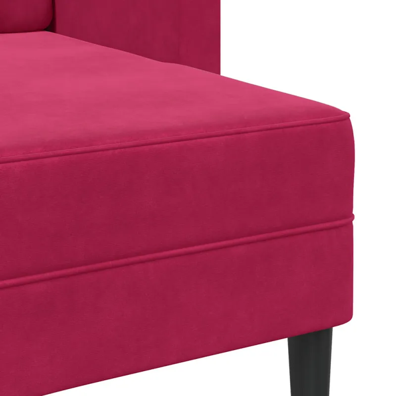 dvivietė sofa su gultu L formos vyno raudona 125 cm aksomas