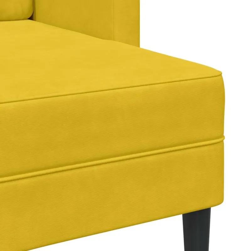dvivietė sofa su gultu L formos geltona 125 cm aksomas