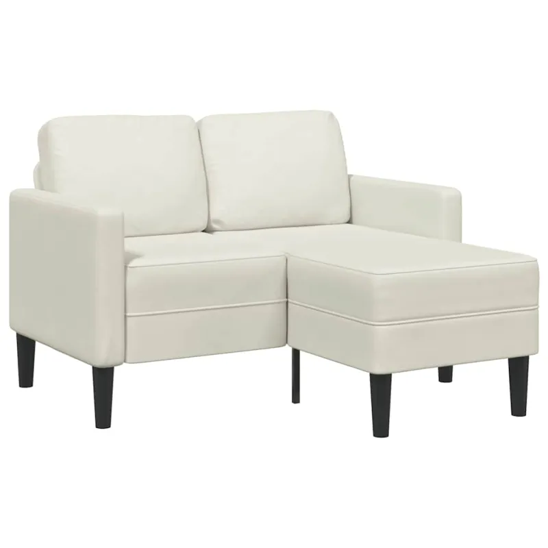 2-vietė sofa su Chaise L formos kremu 125 cm aksomas