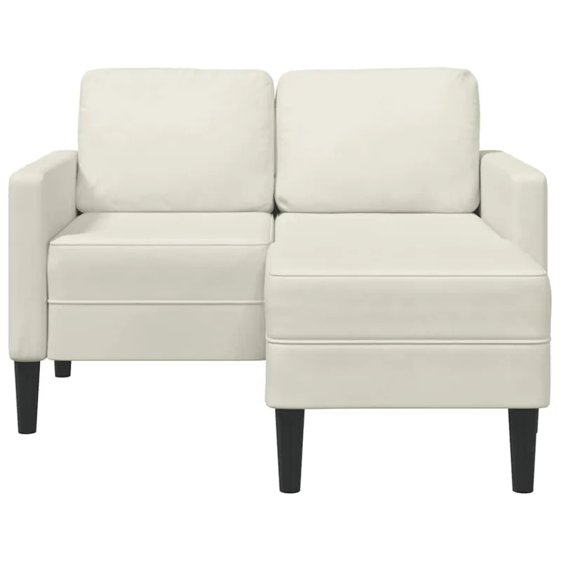 2-vietė sofa su Chaise L formos kremu 125 cm aksomas
