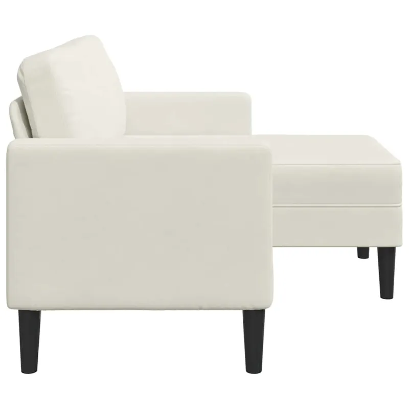 2-vietė sofa su Chaise L formos kremu 125 cm aksomas