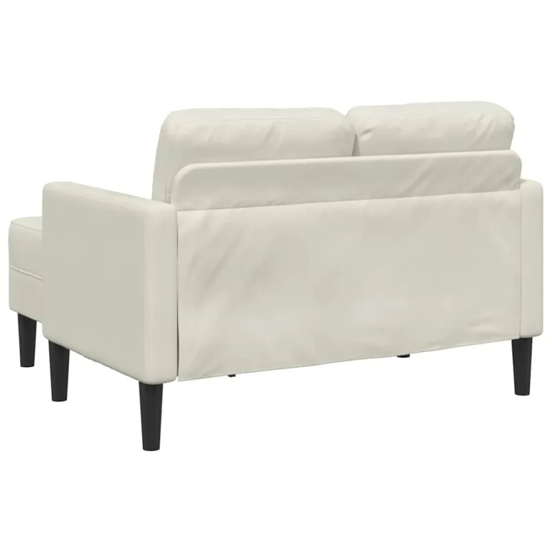 2-vietė sofa su Chaise L formos kremu 125 cm aksomas