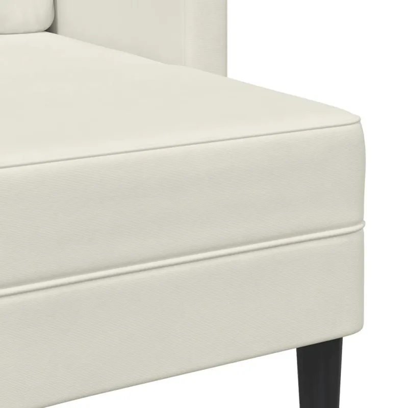 2-vietė sofa su Chaise L formos kremu 125 cm aksomas