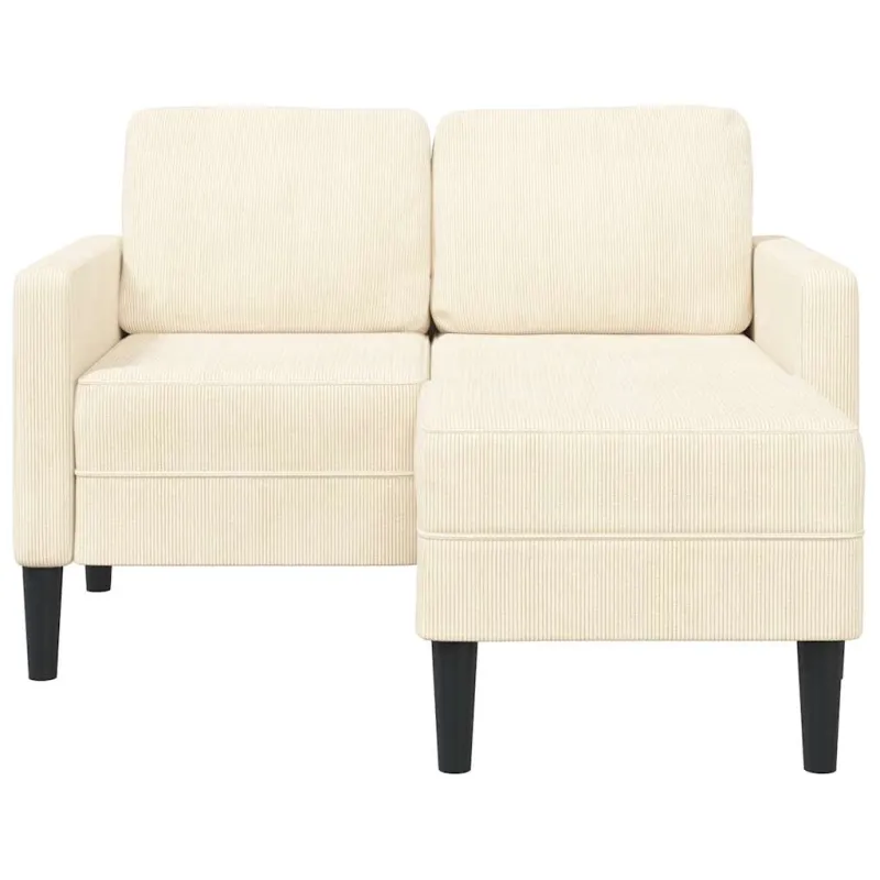 2-vietė sofa su L-formos kreminės kėdutės 125 cm patalyne
