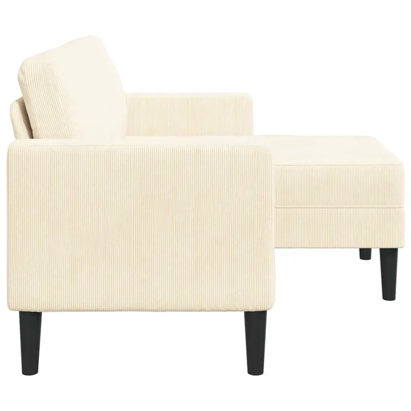 2-vietė sofa su L-formos kreminės kėdutės 125 cm patalyne