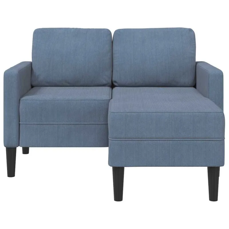 2-vietė sofa su gultu L formos mėlyna 125 cm patalynė
