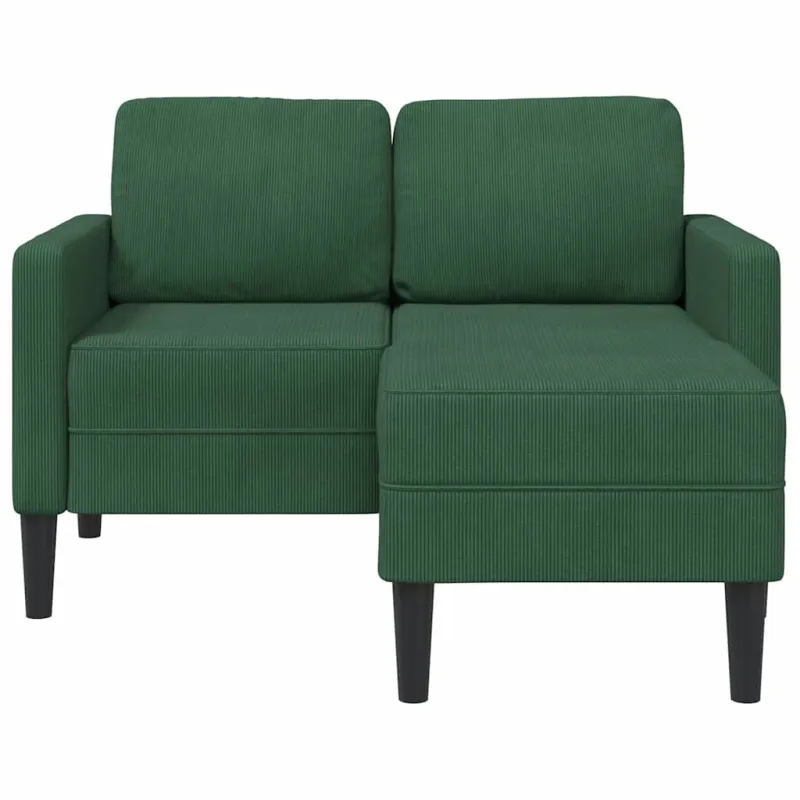 dvivietė sofa su gultu L formos tamsiai žalia 125 cm linas