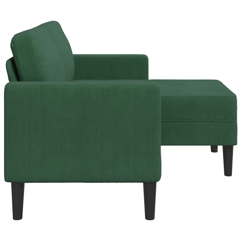 dvivietė sofa su gultu L formos tamsiai žalia 125 cm linas