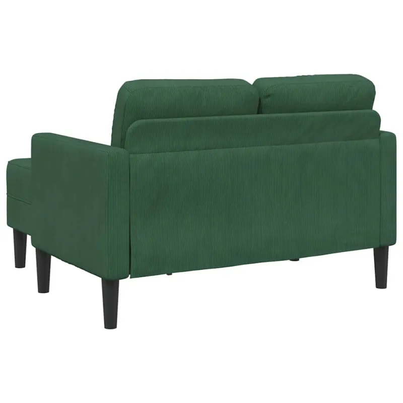 dvivietė sofa su gultu L formos tamsiai žalia 125 cm linas