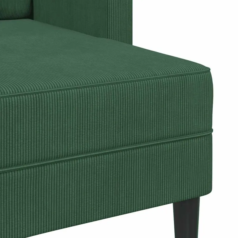 dvivietė sofa su gultu L formos tamsiai žalia 125 cm linas