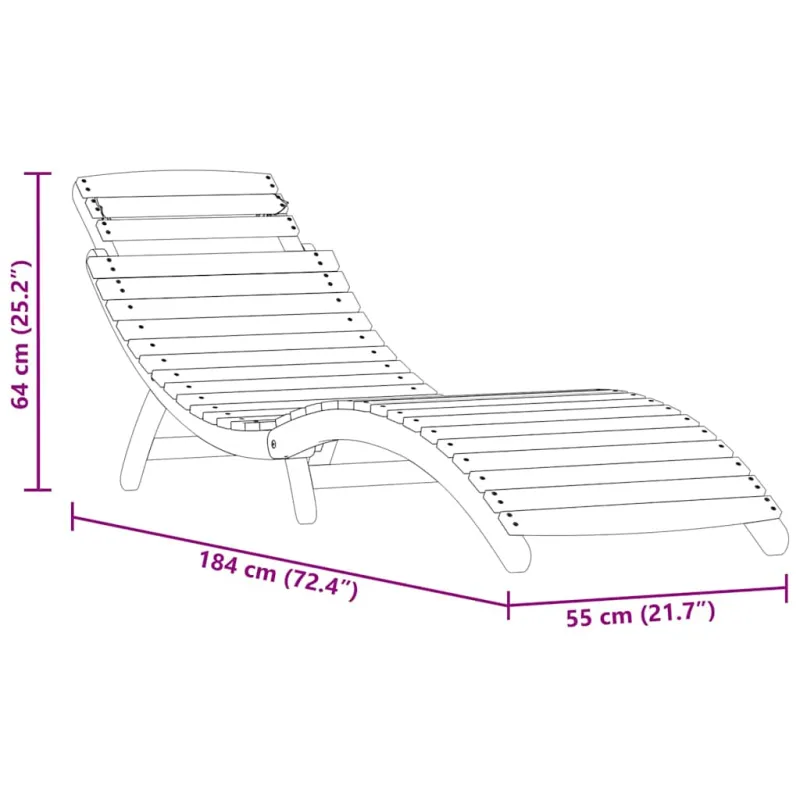 Saulės gultas 2 pcs Ruda 55 x 184 x 64cm