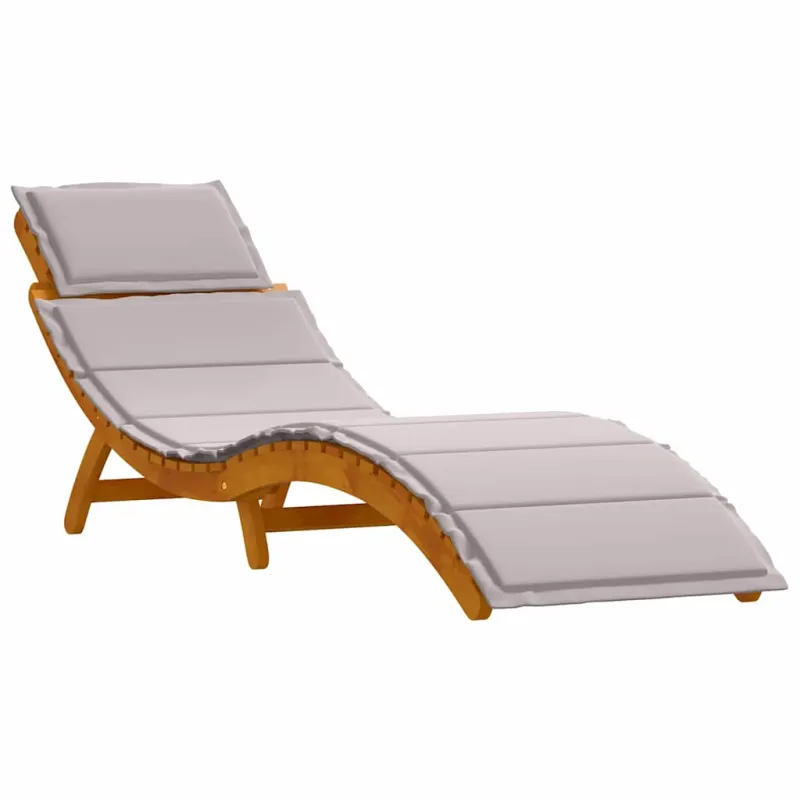 Saulės gultas su pagalve 2 pcs Taupe Kietos akacijos mediena