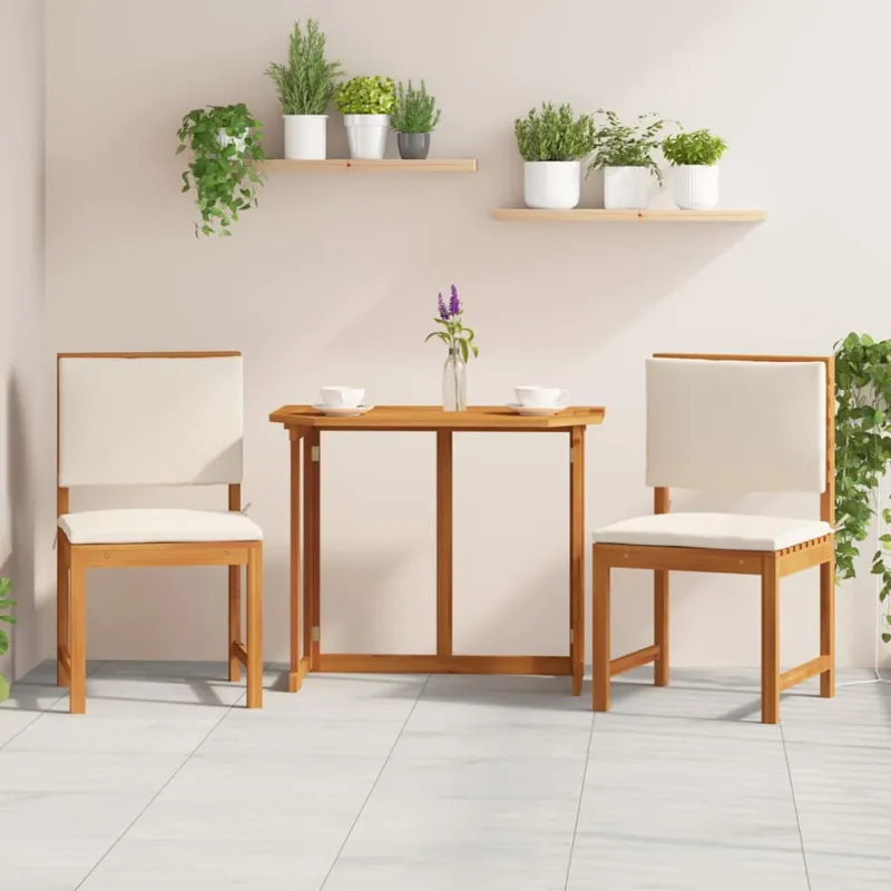 Sodo Kėdė su pagalve 2 pcs Ruda Akacijos medienos masyvas
