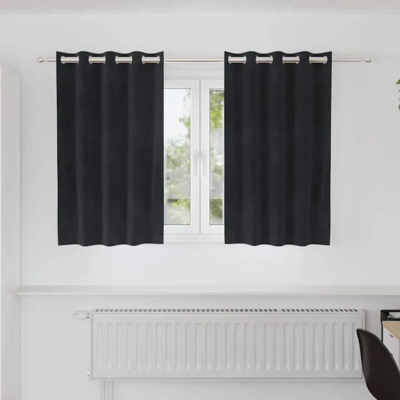 Užtemdymo užuolaidos 2 pcs Juoda 140 x 140 cm Aksomas