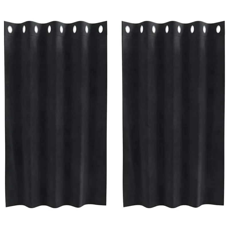 Užtemdymo užuolaidos 2 pcs Juoda 140 x 140 cm Aksomas