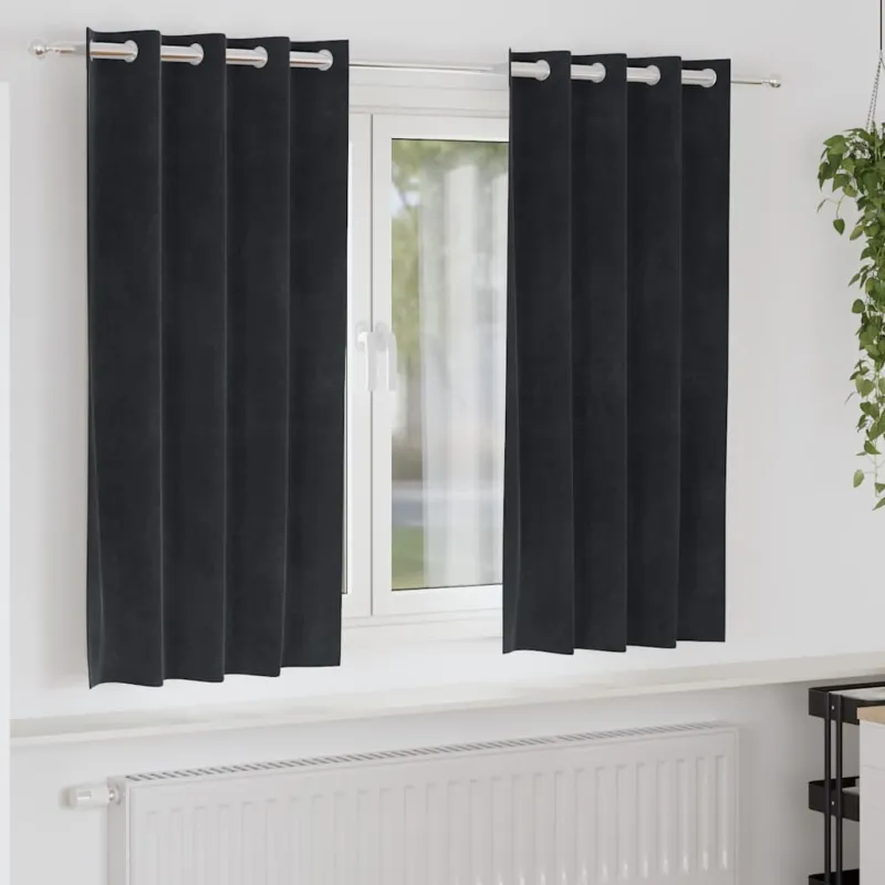 Užtemdymo užuolaidos 2 pcs Juoda 140 x 175 cm Aksomas
