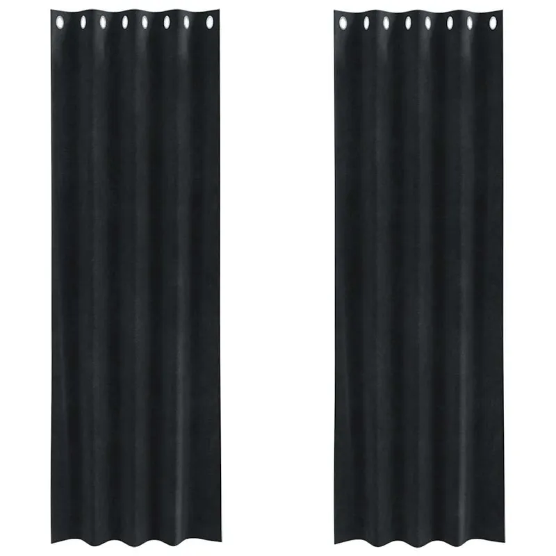 Užtemdymo užuolaidos 2 pcs Juoda 140 x 245 cm Aksomas