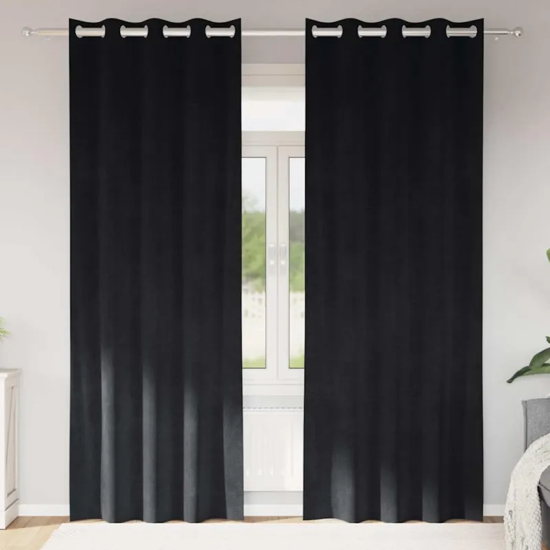 Užtemdymo užuolaidos 2 pcs Juoda 140 x 260 cm Aksomas