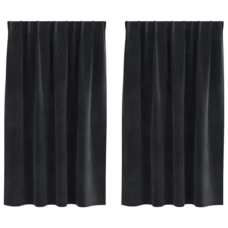 Užtemdymo užuolaidos 2 pcs Juoda 140 x 140 cm Aksomas