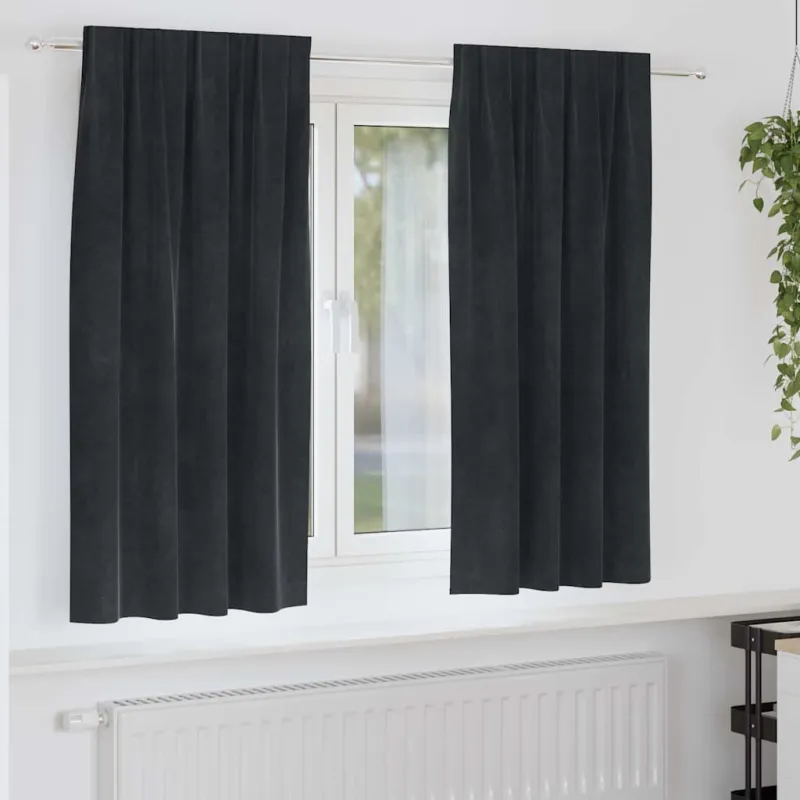 Užtemdymo užuolaidos 2 pcs Juoda 140 x 175 cm Aksomas