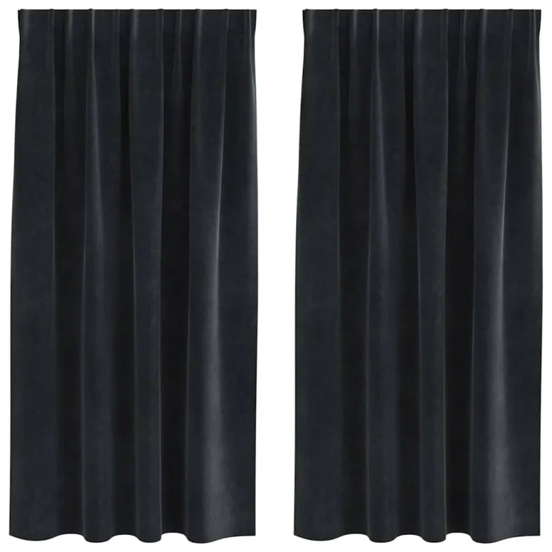 Užtemdymo užuolaidos 2 pcs Juoda 140 x 175 cm Aksomas