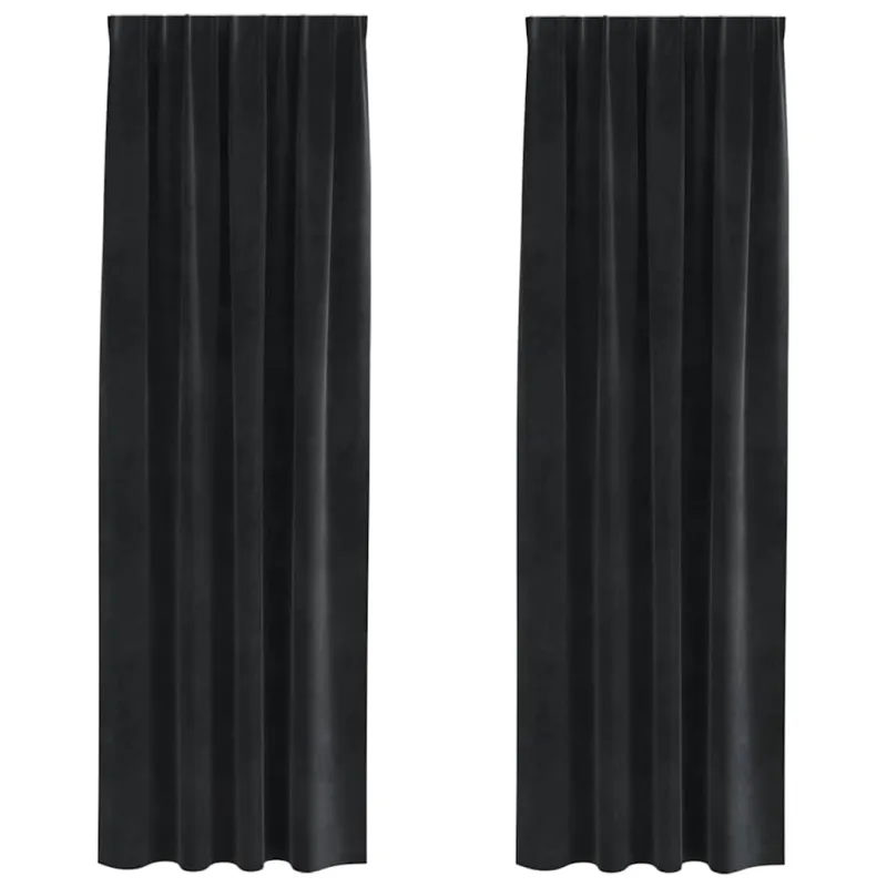 Užtemdymo užuolaidos 2 pcs Juoda 140 x 225 cm Aksomas