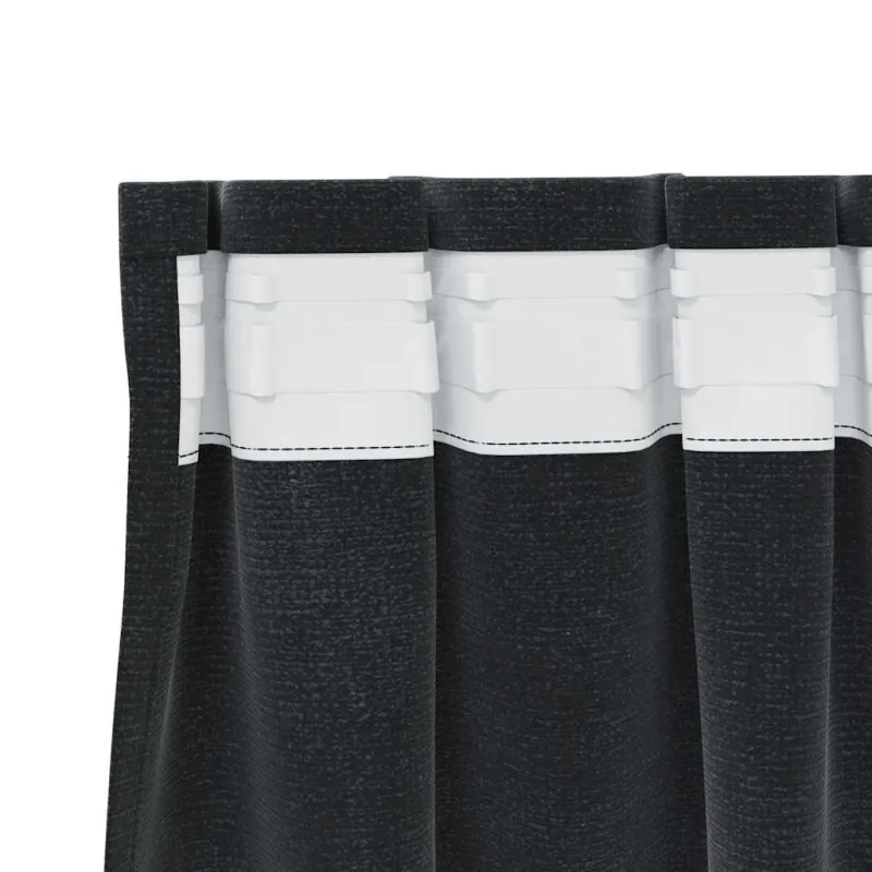 Užtemdymo užuolaidos 2 pcs Juoda 140 x 245 cm Aksomas