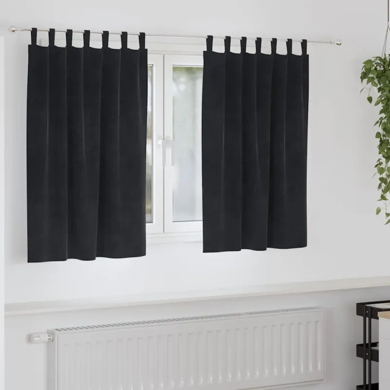 Užtemdymo užuolaidos 2 pcs Juoda 140 x 140 cm Aksomas