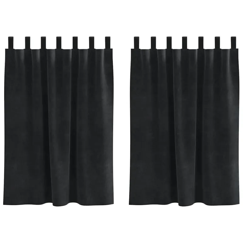 Užtemdymo užuolaidos 2 pcs Juoda 140 x 140 cm Aksomas