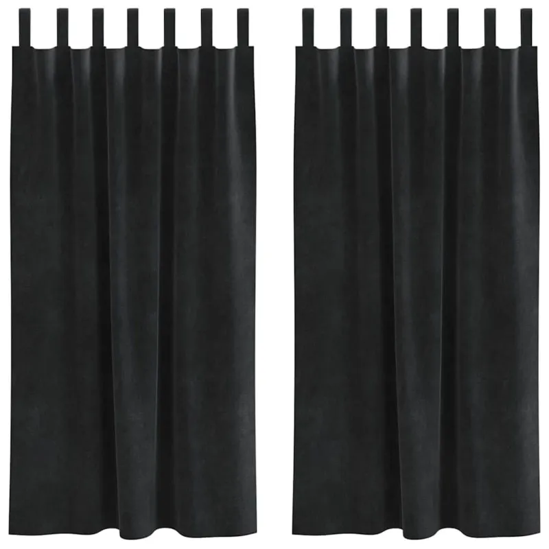 Užtemdymo užuolaidos 2 pcs Juoda 140 x 175 cm Aksomas