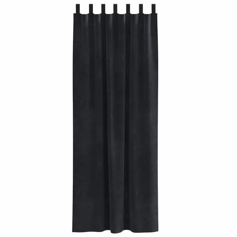 Užtemdymo užuolaidos 2 pcs Juoda 140 x 245 cm Aksomas