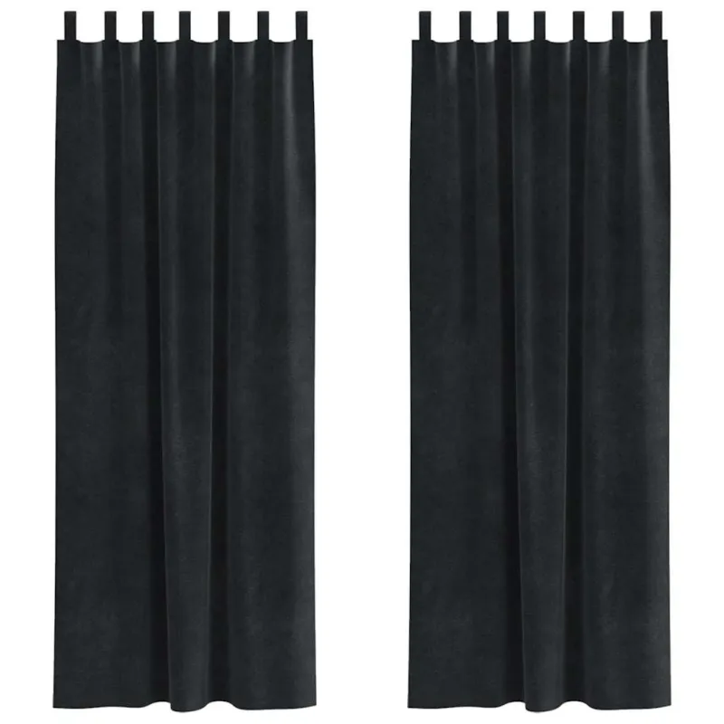 Užtemdymo užuolaidos 2 pcs Juoda 140 x 260 cm Aksomas