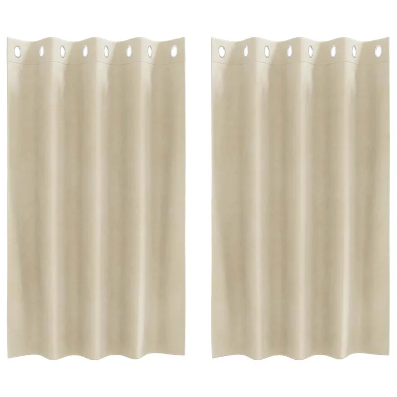 Užtemdymo užuolaidos 2 pcs Kreminė 140 x 140 cm Aksomas