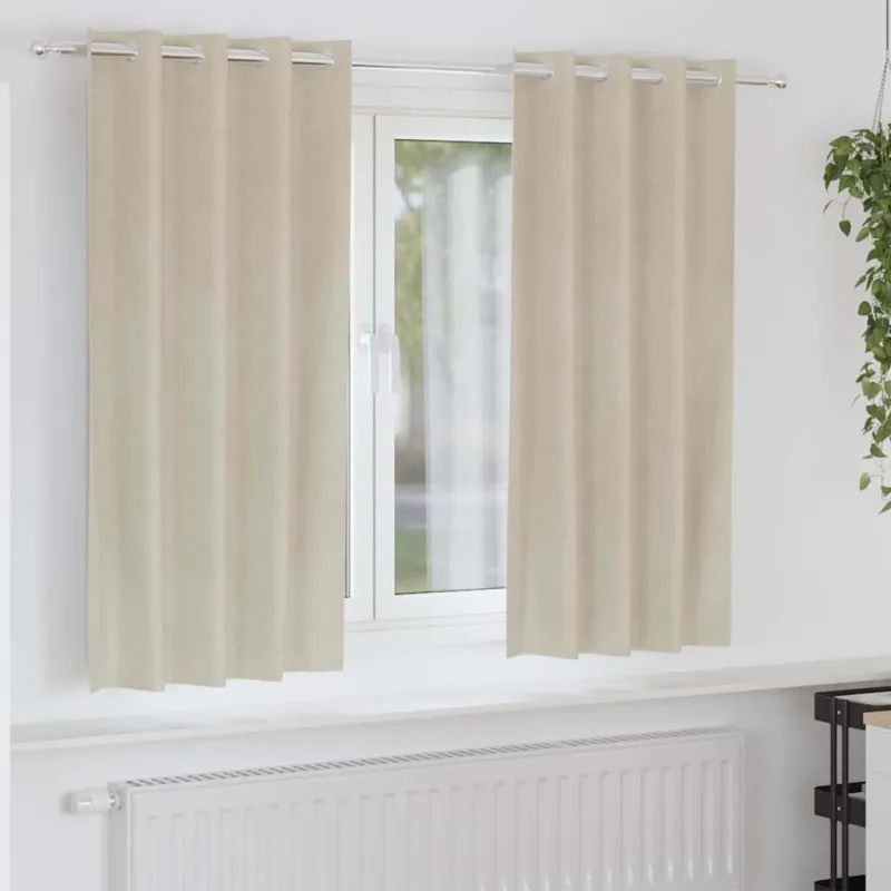Užtemdymo užuolaidos 2 pcs Kreminė 140 x 175 cm Aksomas