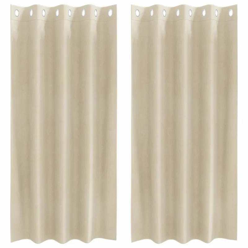 Užtemdymo užuolaidos 2 pcs Kreminė 140 x 175 cm Aksomas