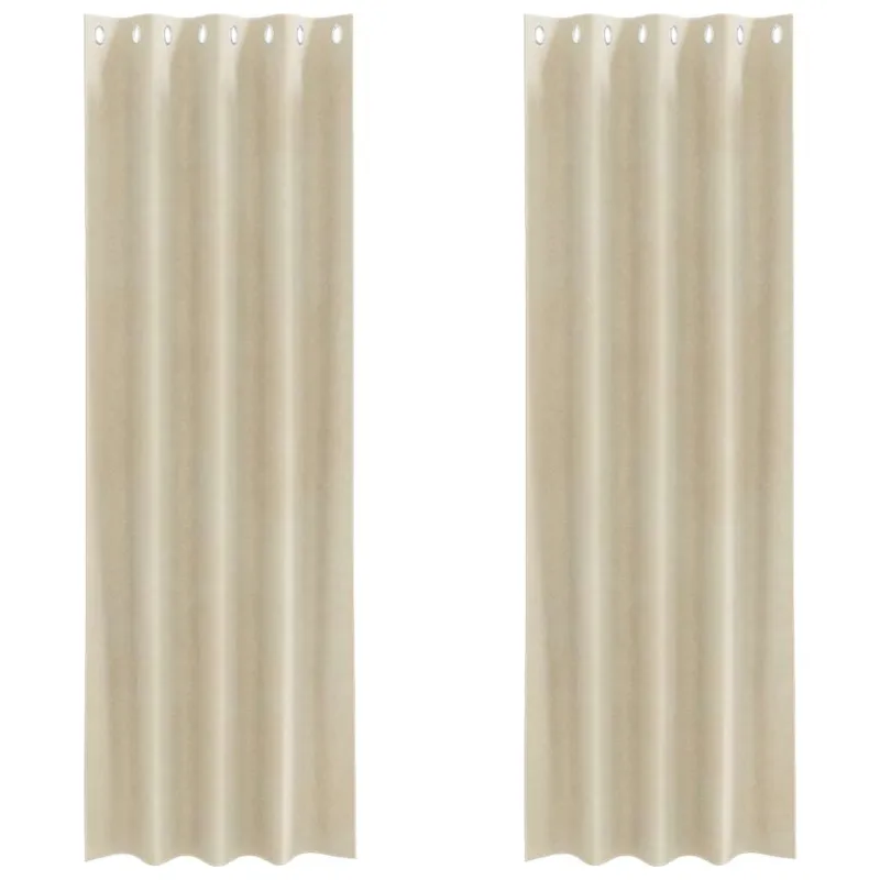 Užtemdymo užuolaidos 2 pcs Kreminė 140 x 225 cm Aksomas