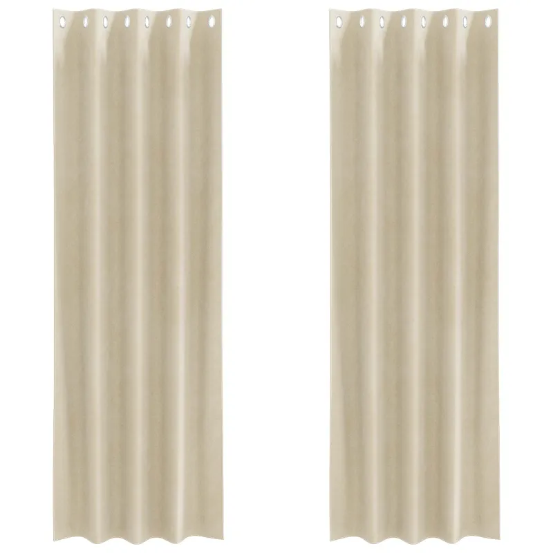 Užtemdymo užuolaidos 2 pcs Kreminė 140 x 245 cm Aksomas