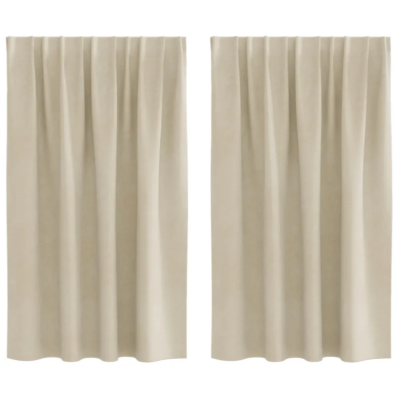 Užtemdymo užuolaidos 2 pcs Kreminė 140 x 140 cm Aksomas