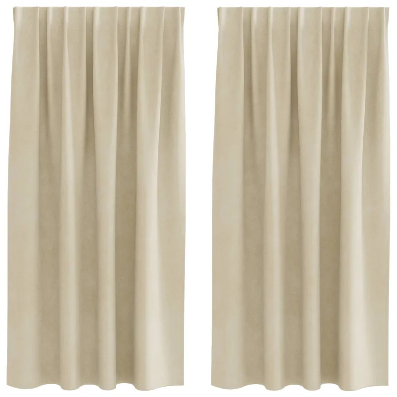 Užtemdymo užuolaidos 2 pcs Kreminė 140 x 175 cm Aksomas