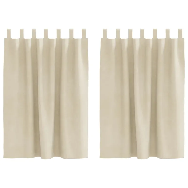 Užtemdymo užuolaidos 2 pcs Kreminė 140 x 140 cm Aksomas