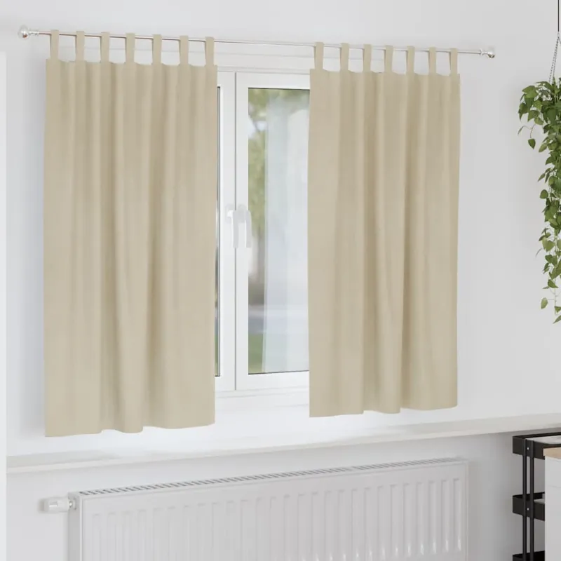 Užtemdymo užuolaidos 2 pcs Kreminė 140 x 175 cm Aksomas
