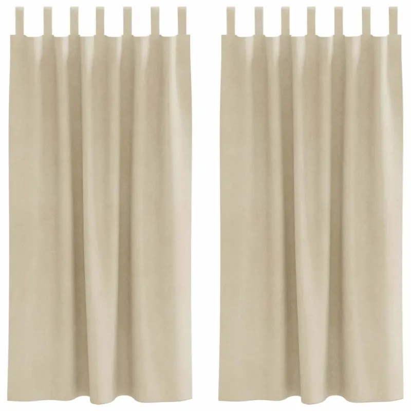 Užtemdymo užuolaidos 2 pcs Kreminė 140 x 175 cm Aksomas