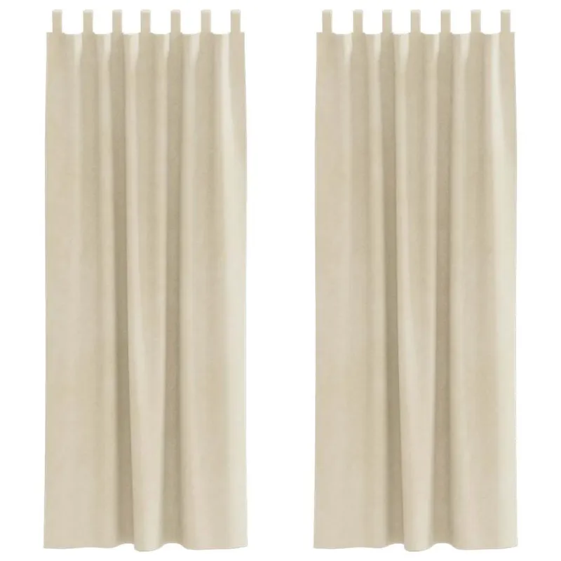 Užtemdymo užuolaidos 2 pcs Kreminė 140 x 260 cm Aksomas