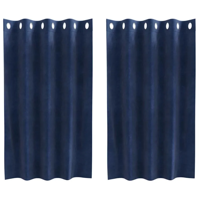 Užtemdymo užuolaidos 2 pcs Tamsiai mėlyna 140 x 140 cm Aksomas