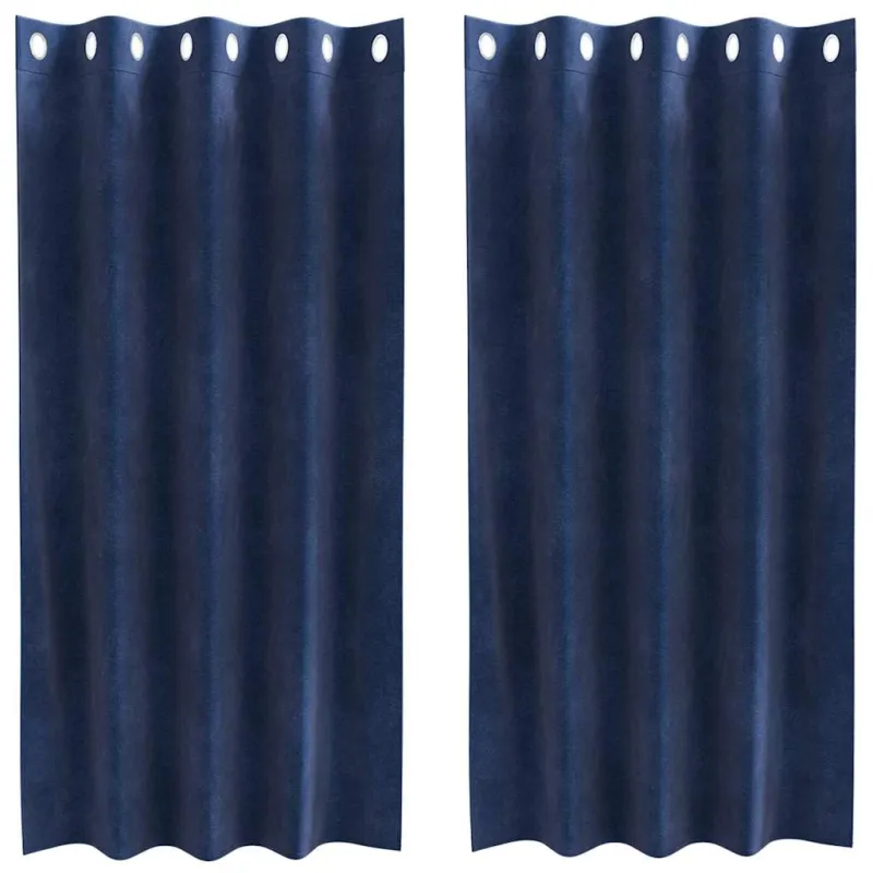 Užtemdymo užuolaidos 2 pcs Tamsiai mėlyna 140 x 175 cm Aksomas